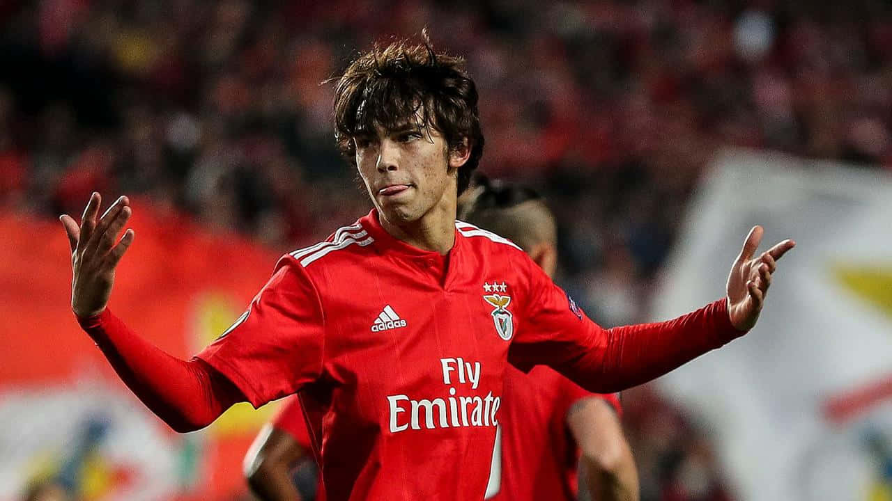 Joao Felix Celebrating Goal Benfica Wallpaper