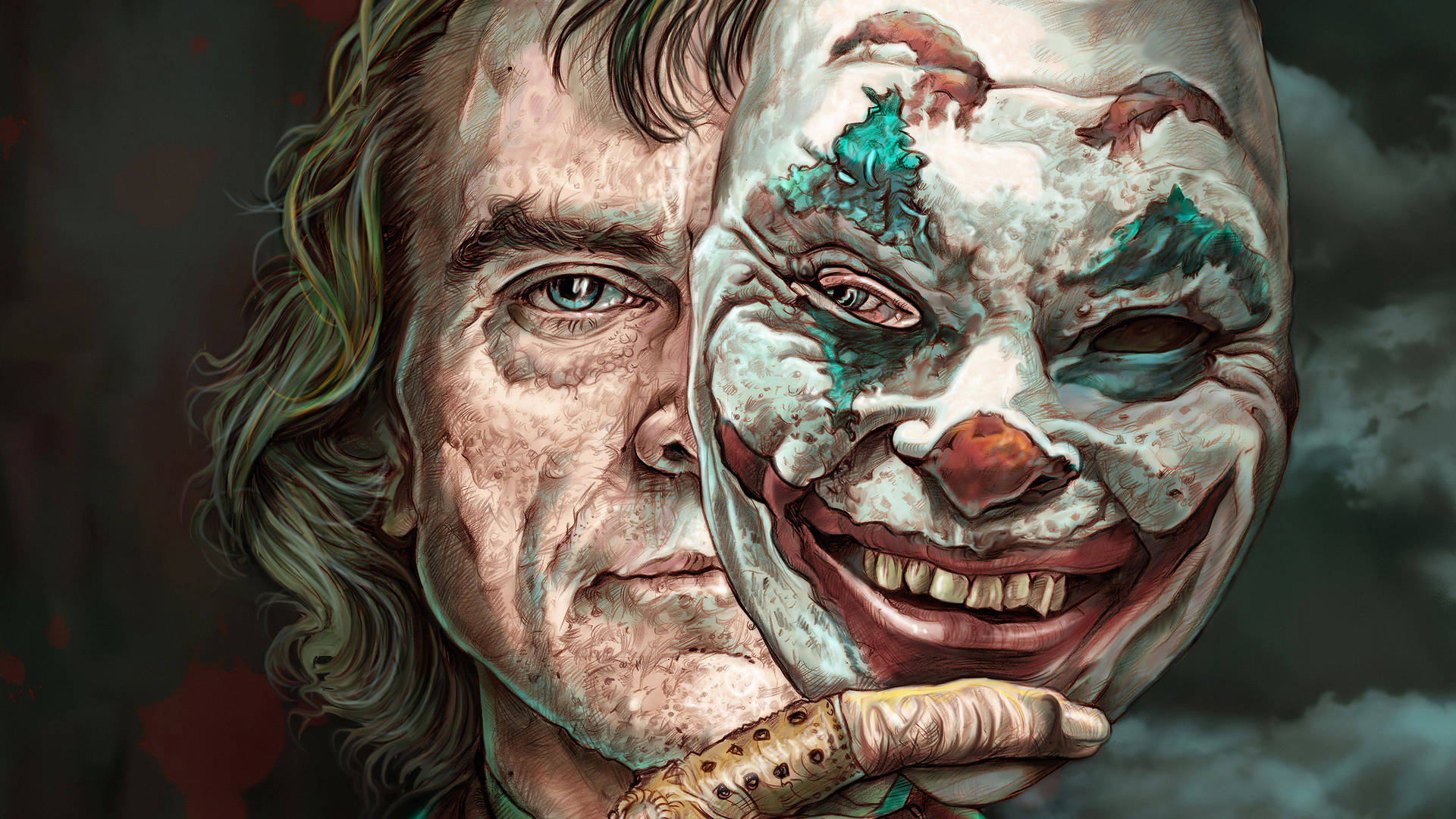 Joaquin Phoenix Face As Joker Wallpaper