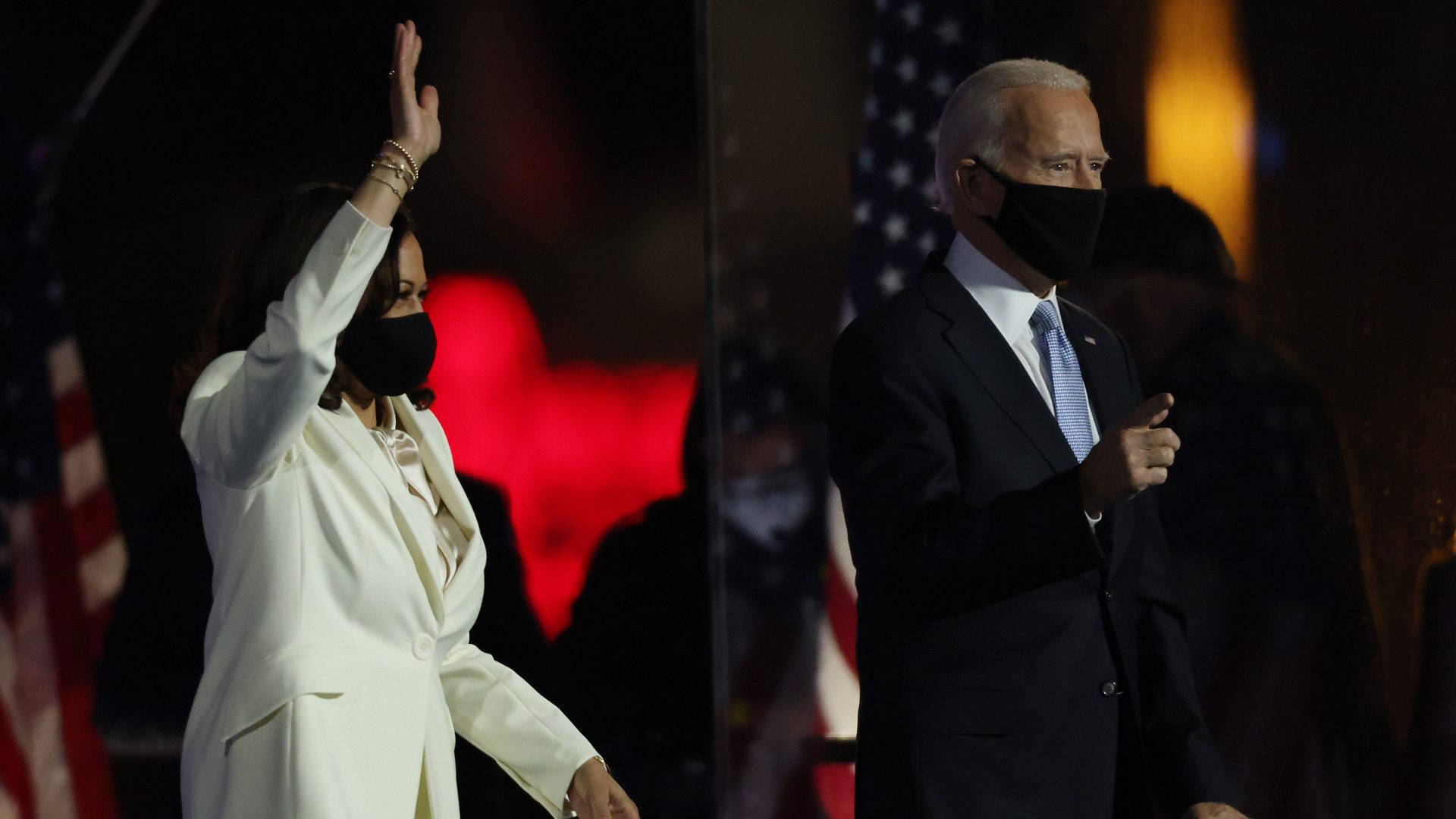 Joe Biden and Kamala Harris celebrate their monumental victory Wallpaper