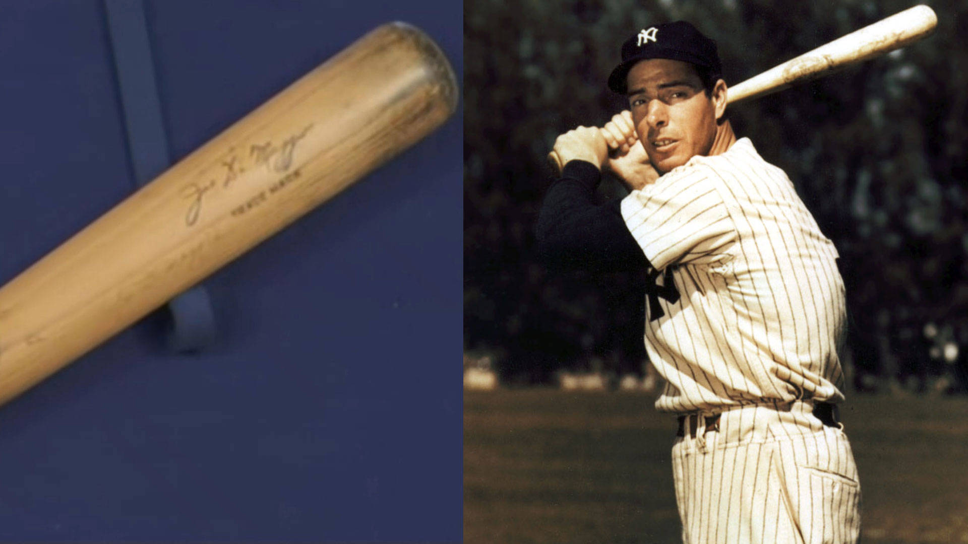 Joe DiMaggio signatur batting scene Wallpaper