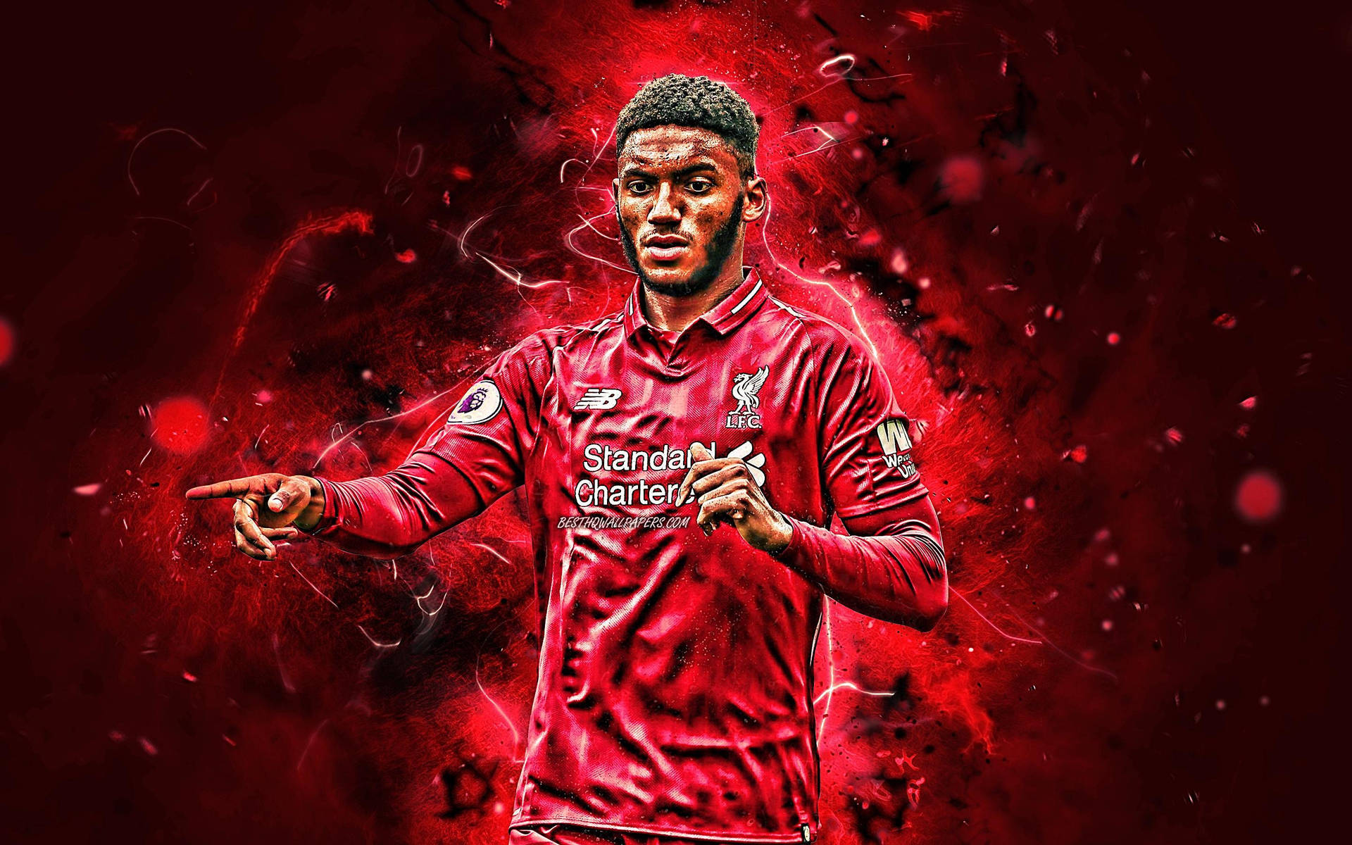 Joe Gomez With Glowing Red Background Wallpaper