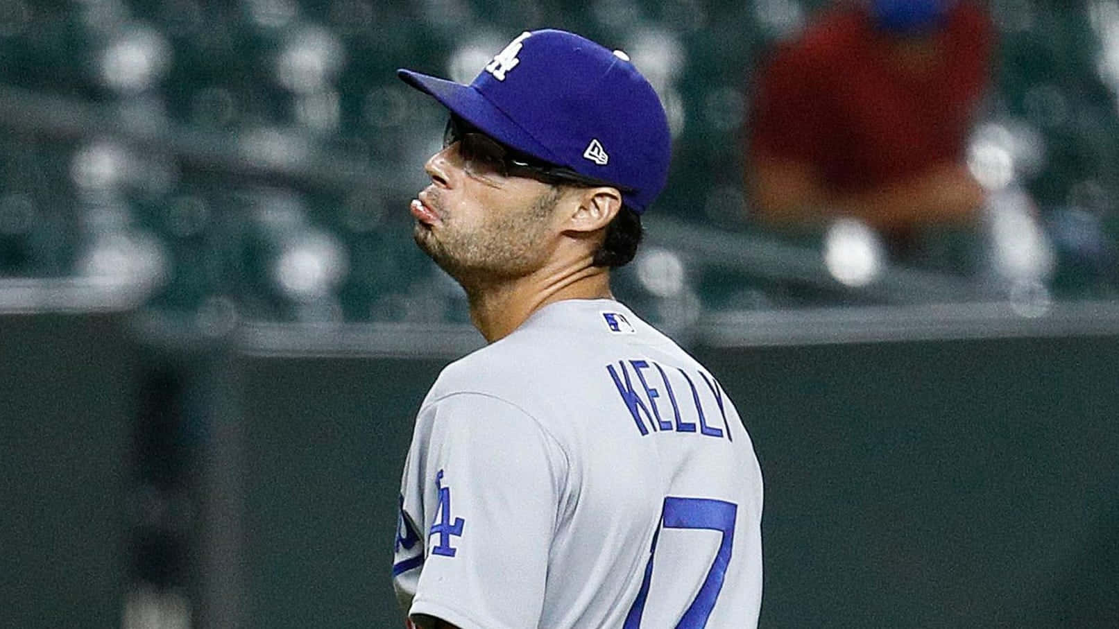 Joe Kelly Funny Face Dodgers Uniform Wallpaper