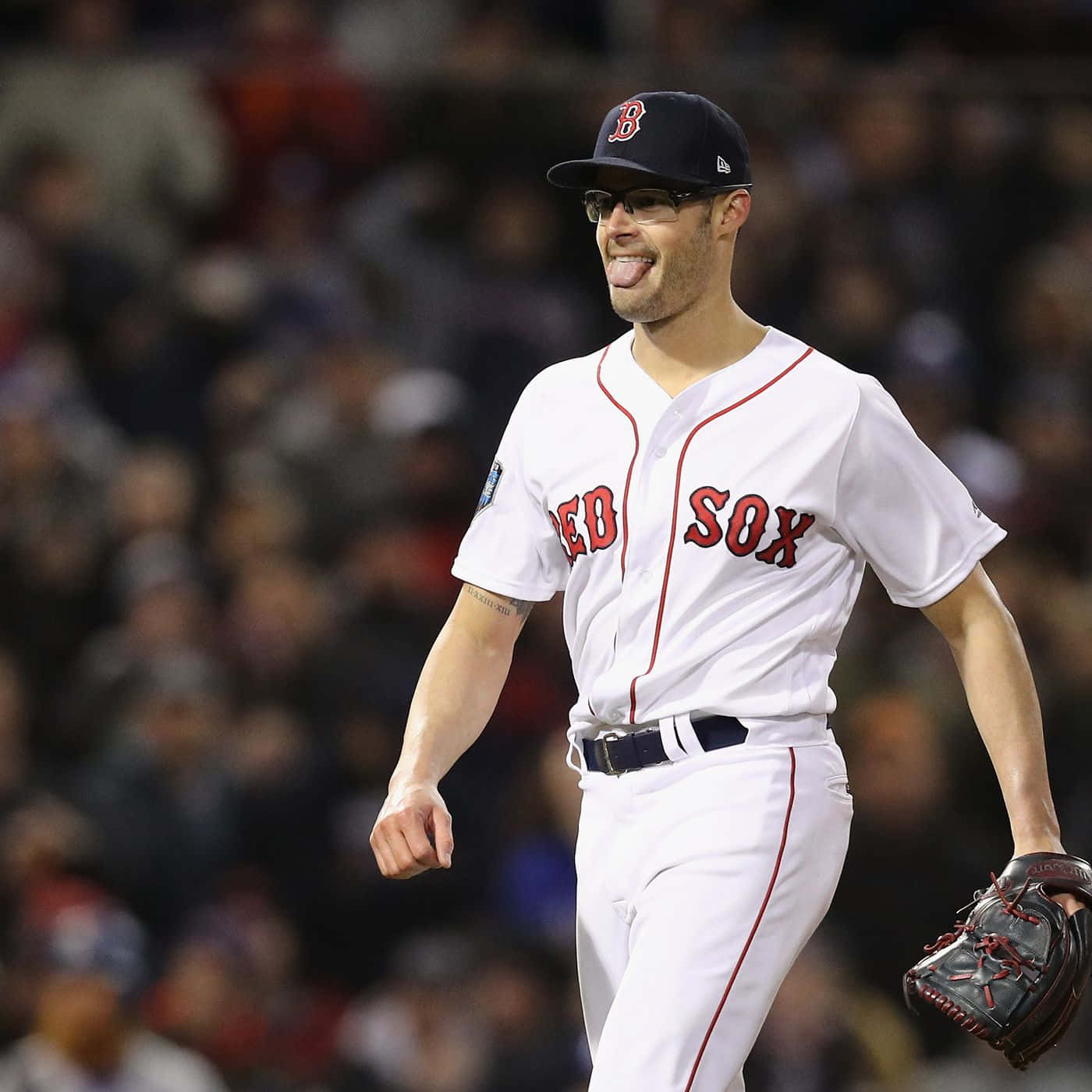 Joe Kelly Red Sox Pitcher Smiling On Field Wallpaper