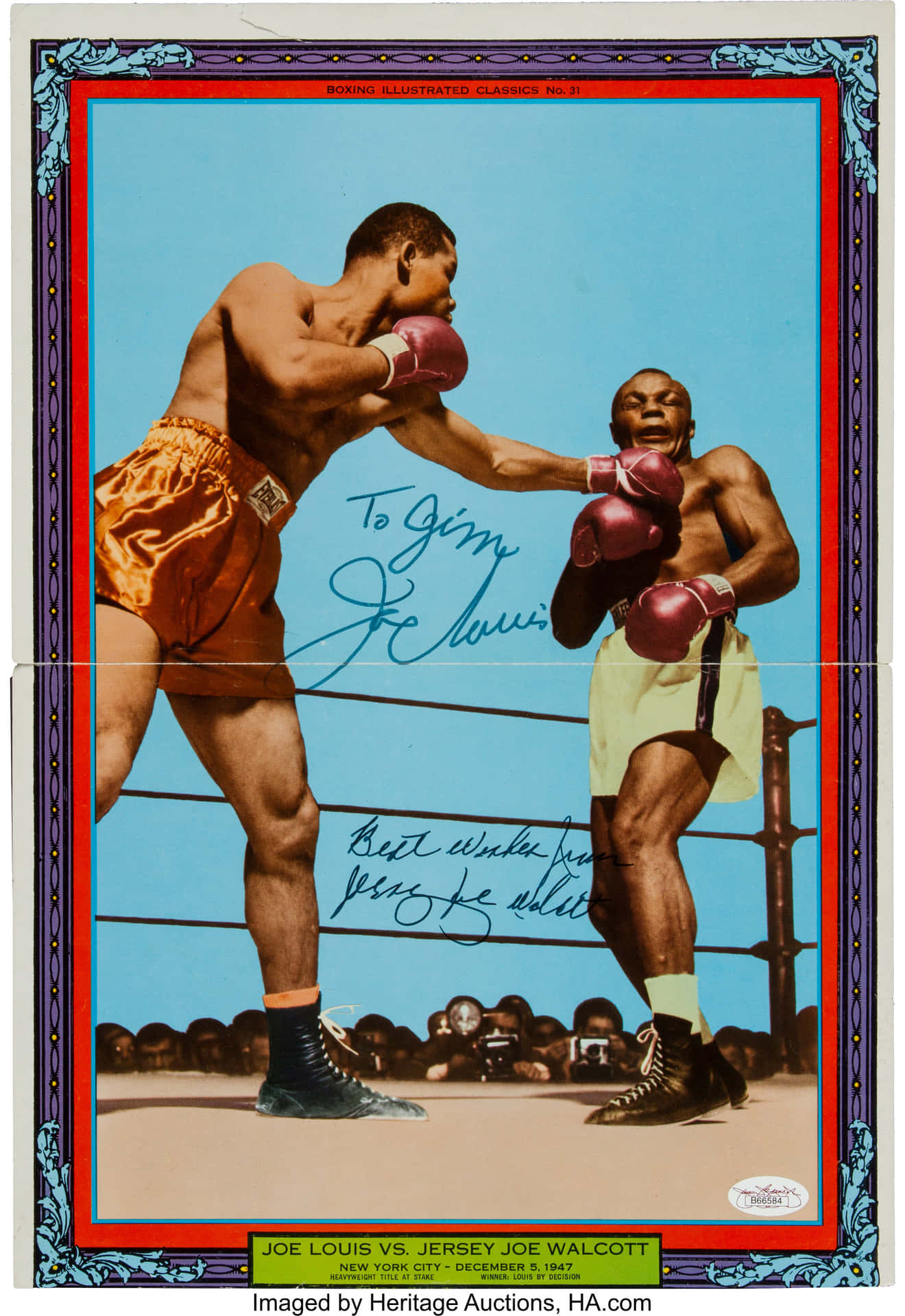 Joe Louis And Jersey Joe Walcott Fight Poster Wallpaper