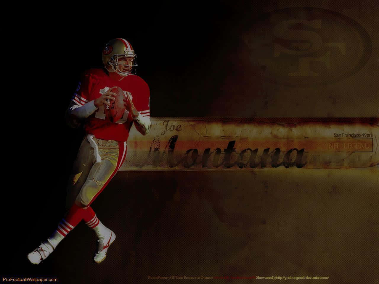 Medlem I Hall Of Fame Och Före Detta Quarterback, Joe Montana. Wallpaper