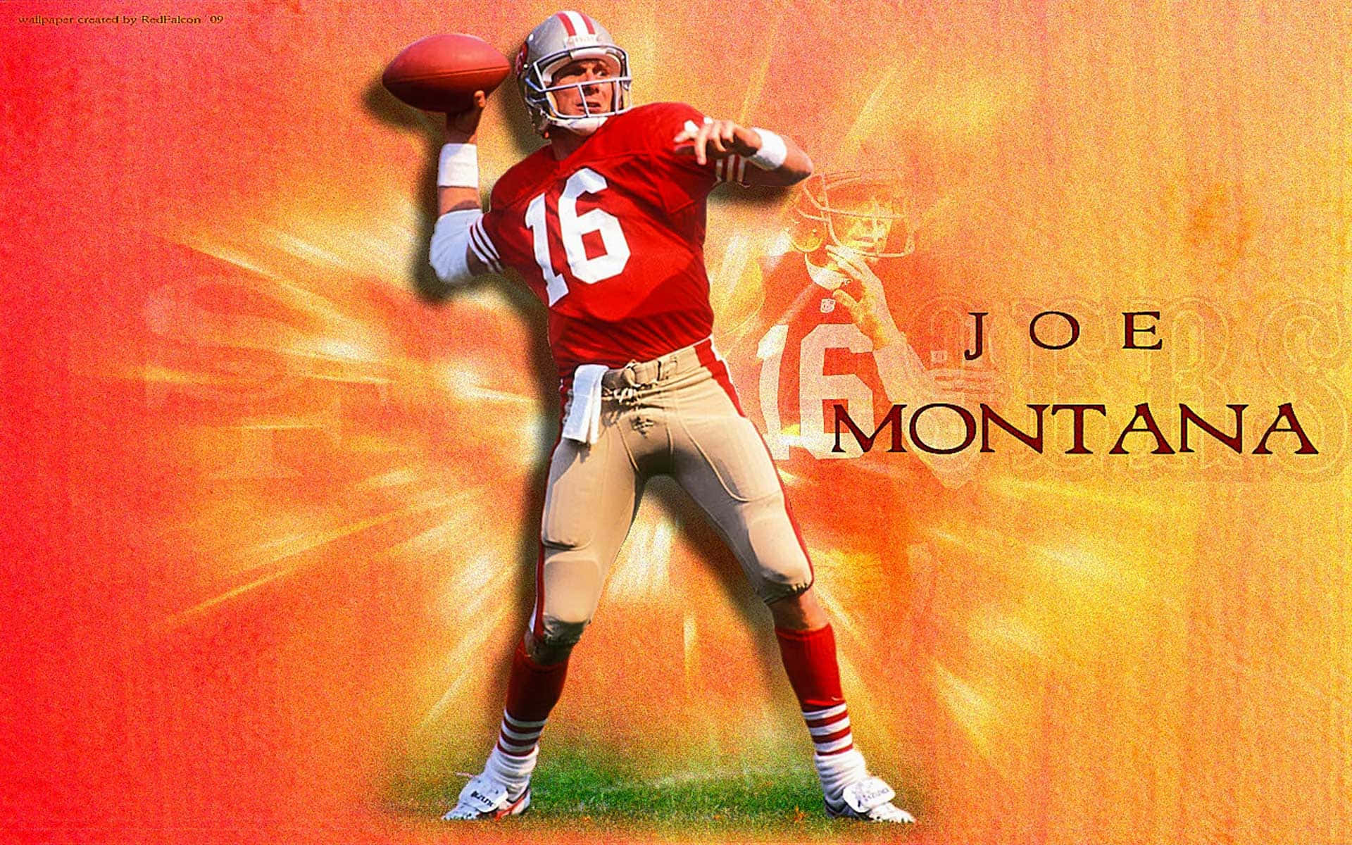 Legendarisk NFL Quarterback Joe Montana Wallpaper