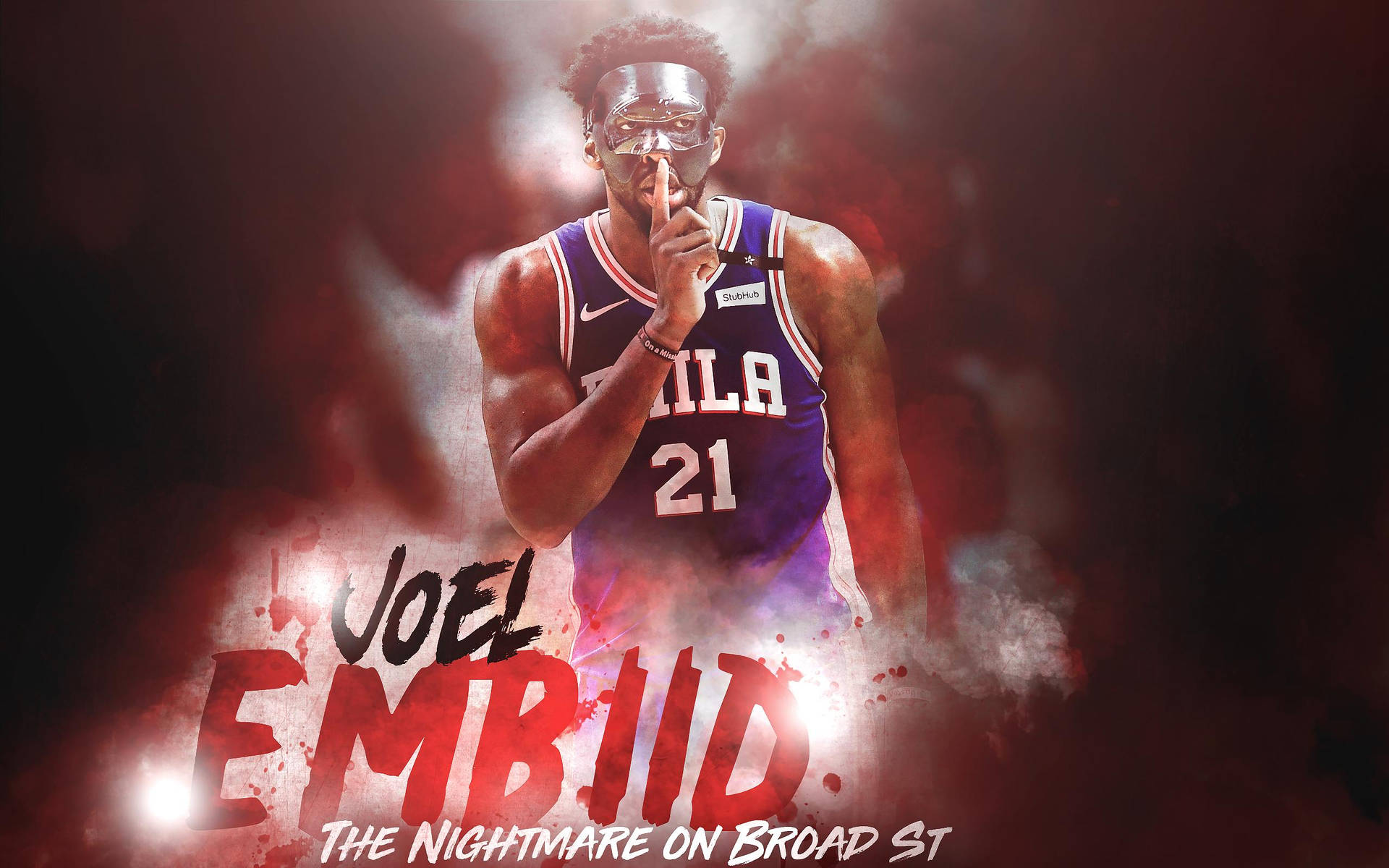 Joel Embiid grunge art NBA Philadelphia 76ers basketball stars red  uniform HD wallpaper  Peakpx