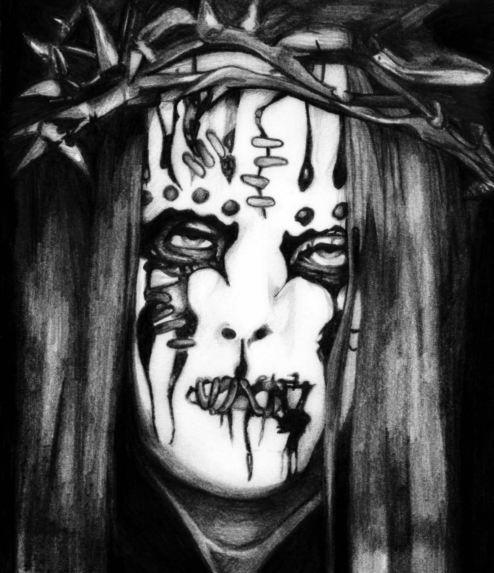 Retratode Joey Jordison Con Máscara. Fondo de pantalla