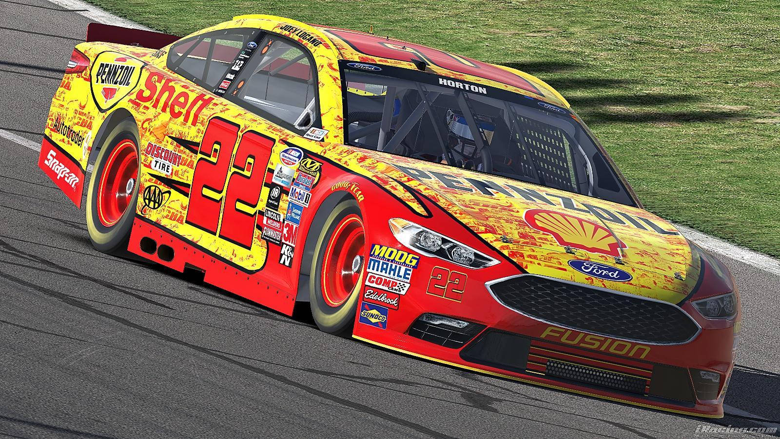 Joey Logano Dominating the Race Track in his Number 22 Ford Wallpaper