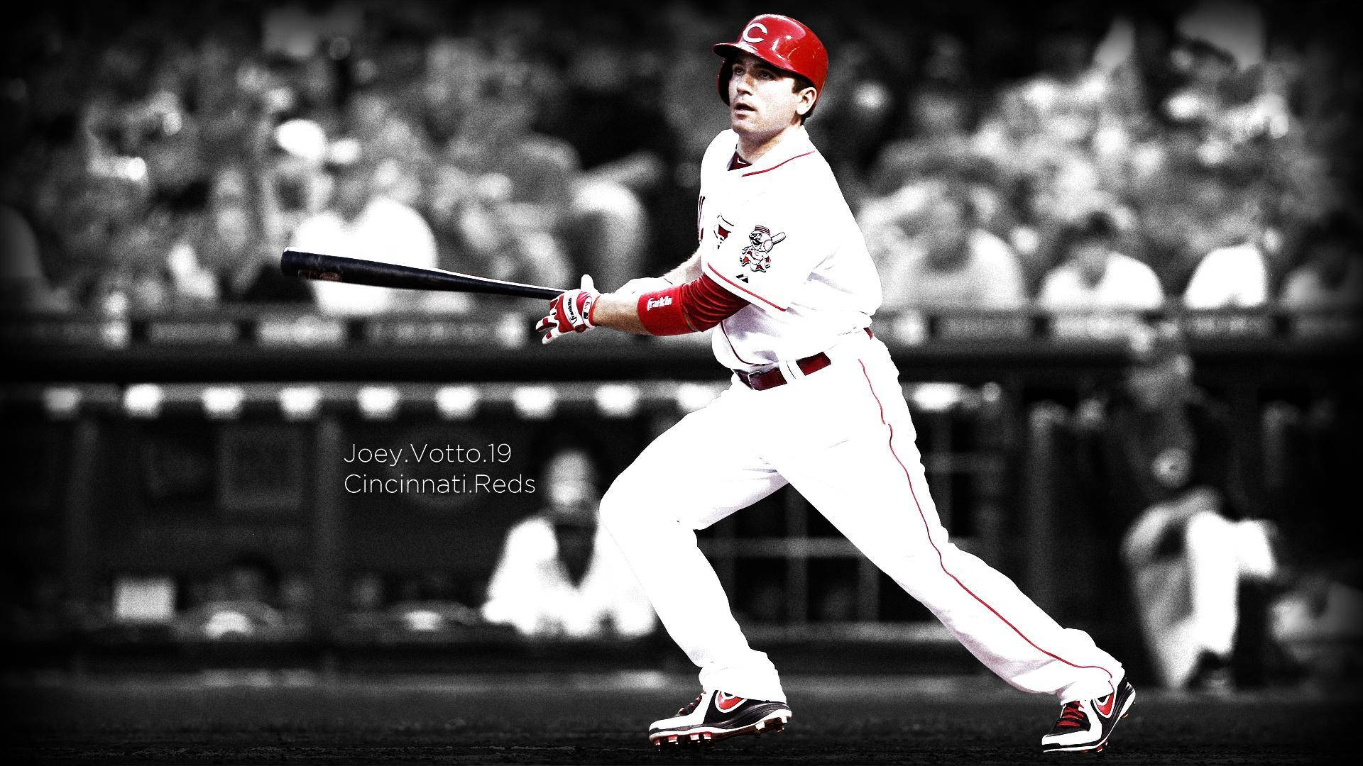 Joey Votto Running With A Bat Wallpaper