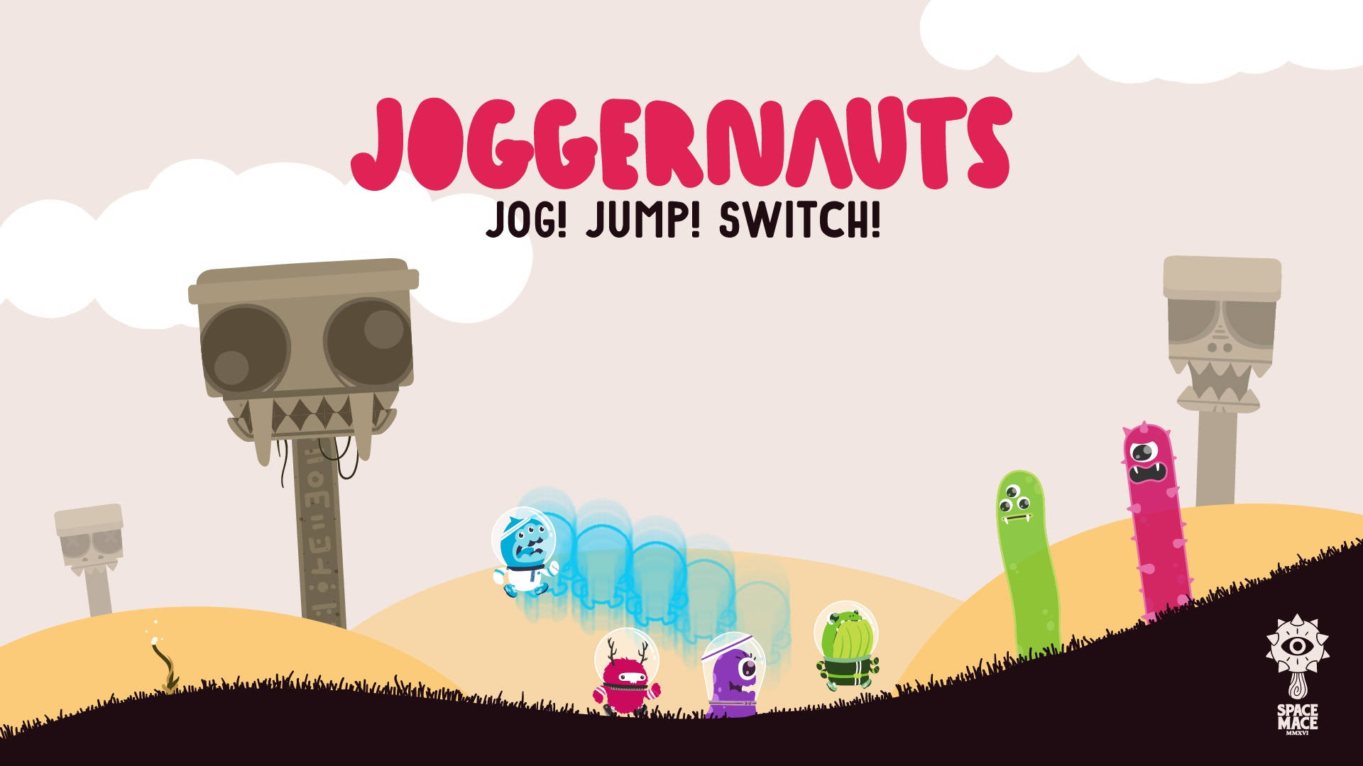 Joggernauts Farverige Alien Players Design: En farverig Alien Players design fra Joggernauts. Wallpaper