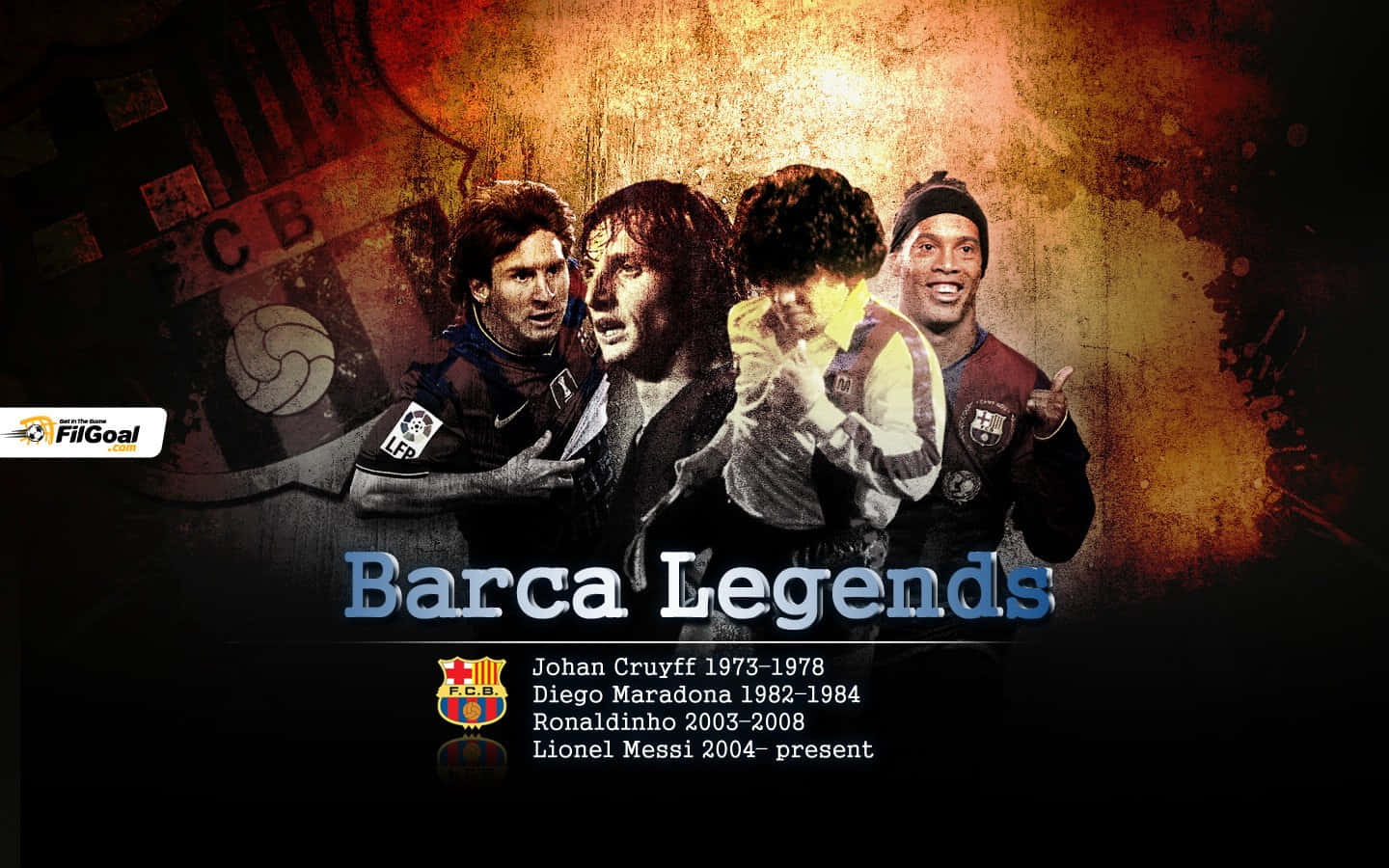 Johan Cruyff FC Barcelona Legends Poster Wallpaper