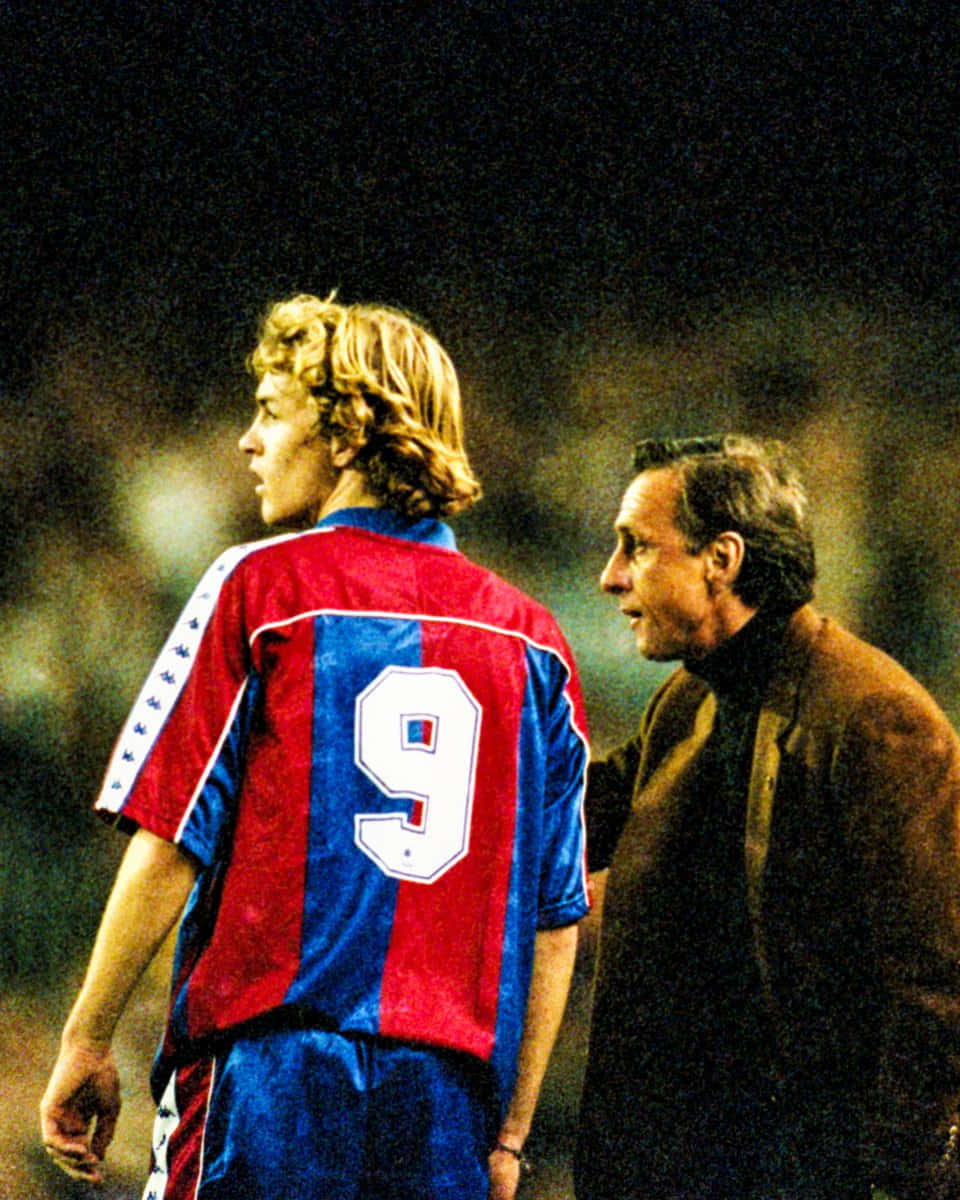 Johancruyff Con Suo Figlio Jordi Cruyff Sfondo