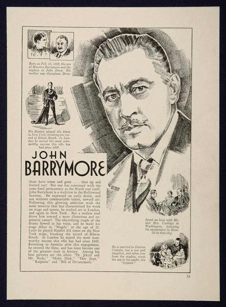John Barrymore Hamlet Newspaper Wallpaper