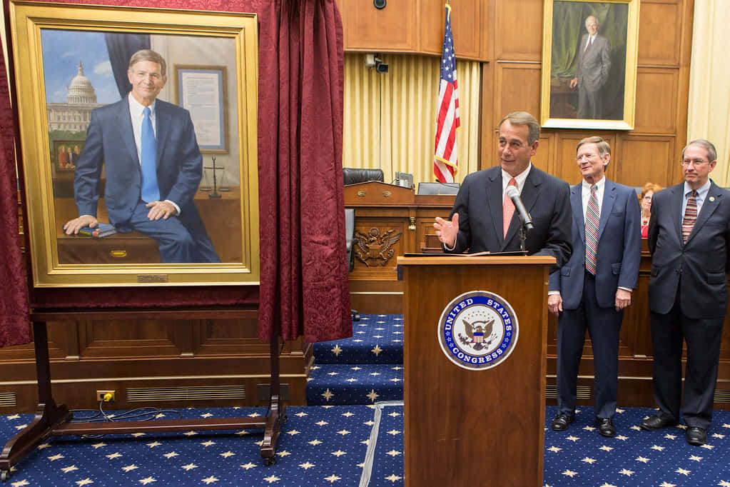 John Boehner And Lamar Smith Portrait Wallpaper