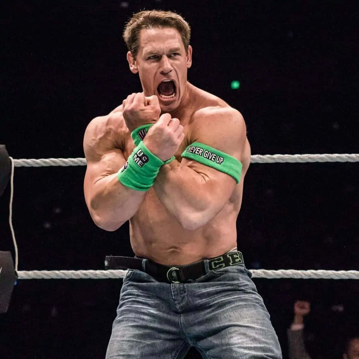 John Cena striking a pose in the ring