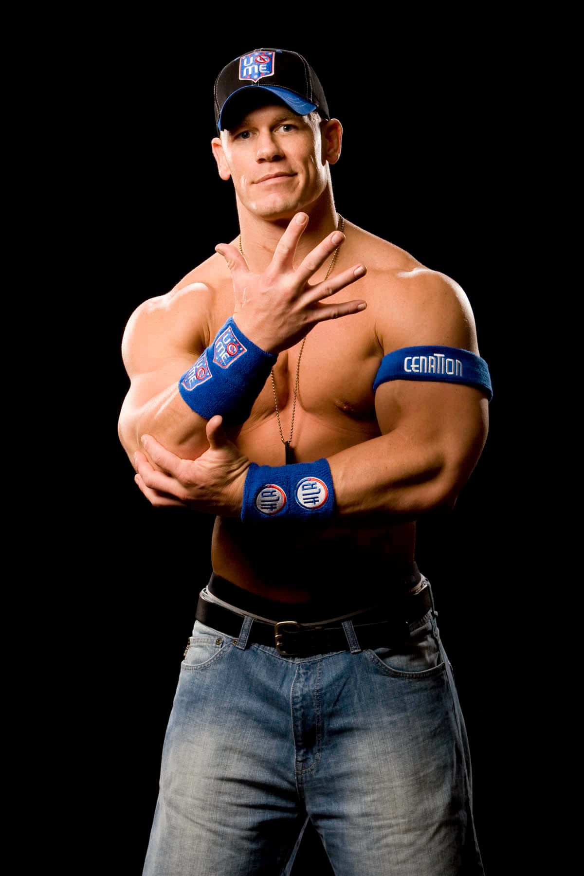 John Cena standing strong and confident in the ring.