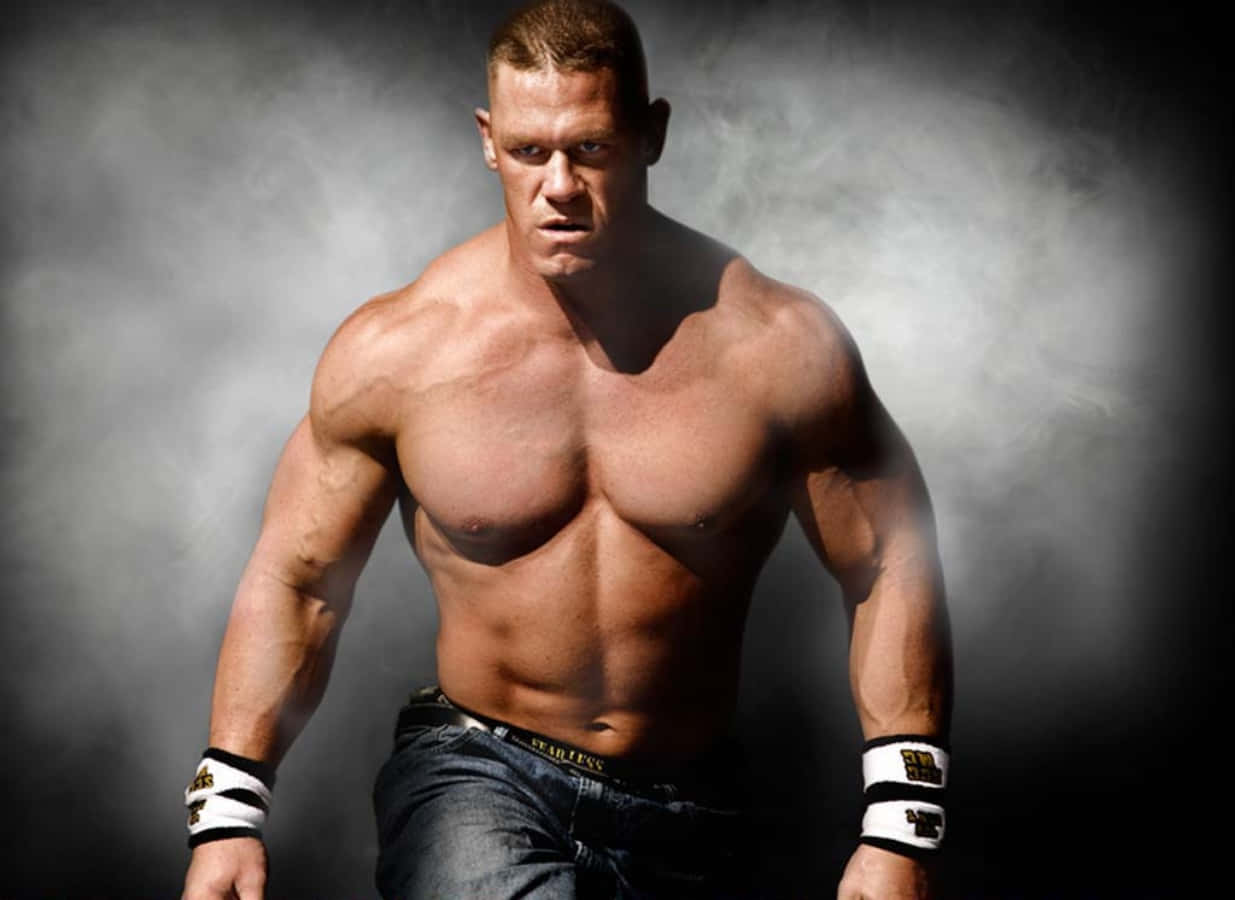 John Cena unleashing his power in the ring