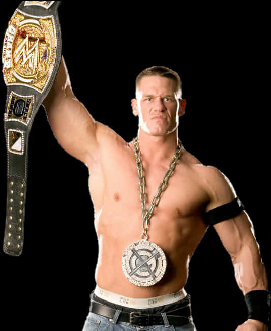 John Cena Champion Belt Pose PNG
