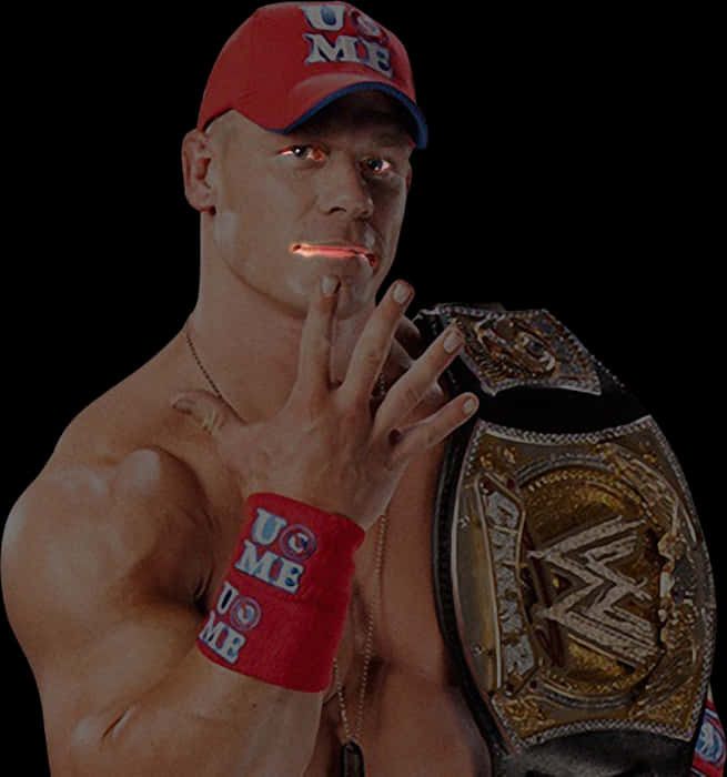 John Cena Championship Belt Pose PNG
