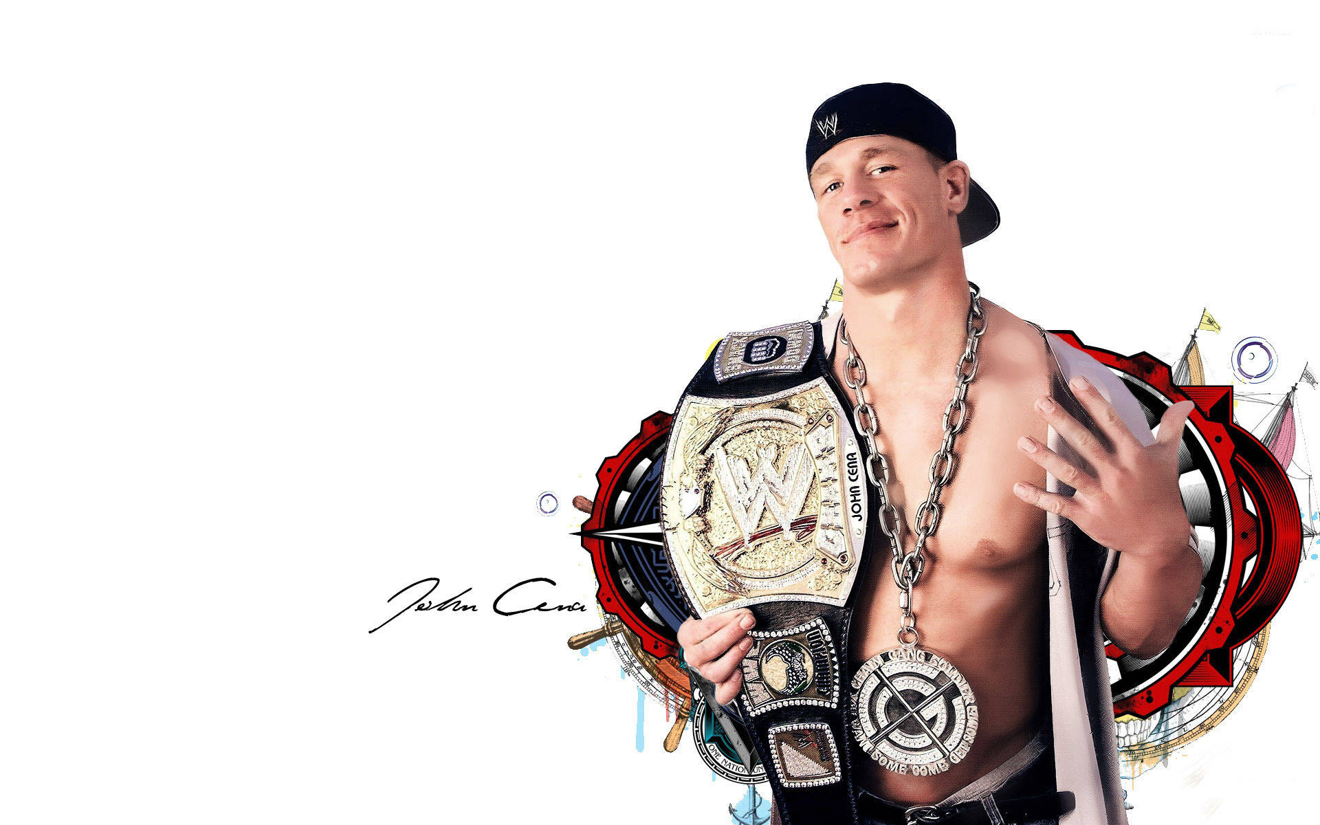 John Cena With Wwe Belt