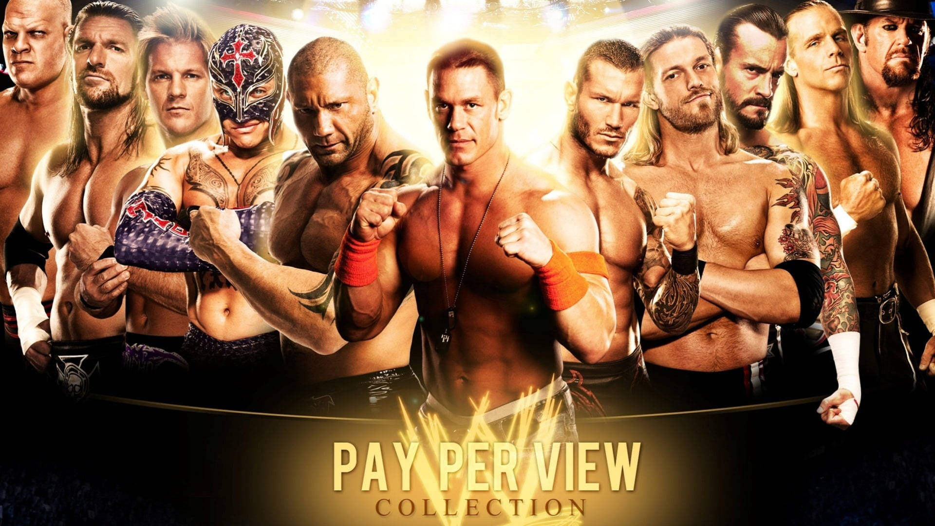 John Cena With WWE Superstars Wallpaper
