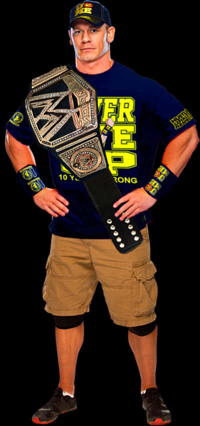 John Cenawith Championship Belt PNG