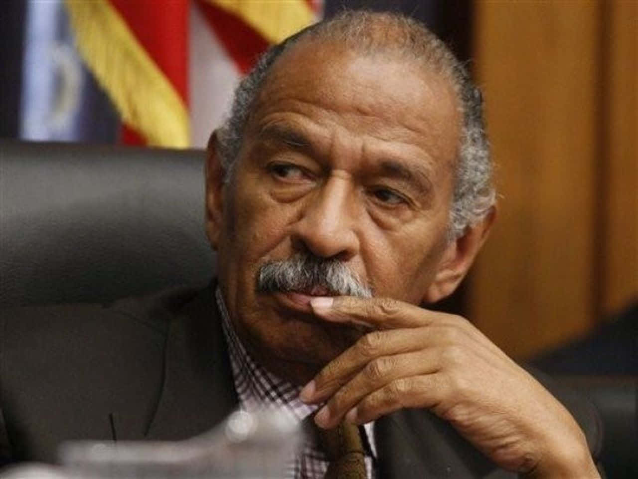 John Conyers Staunchly Delivering A Speech Wallpaper