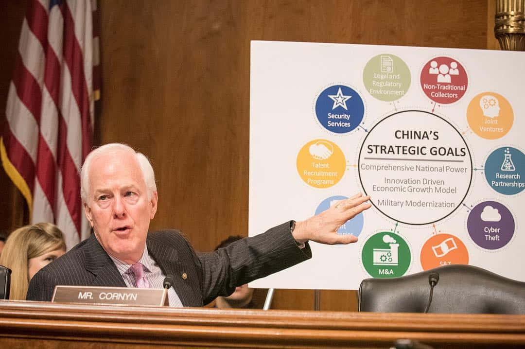 John Cornyn Presenting China's Strategies Wallpaper