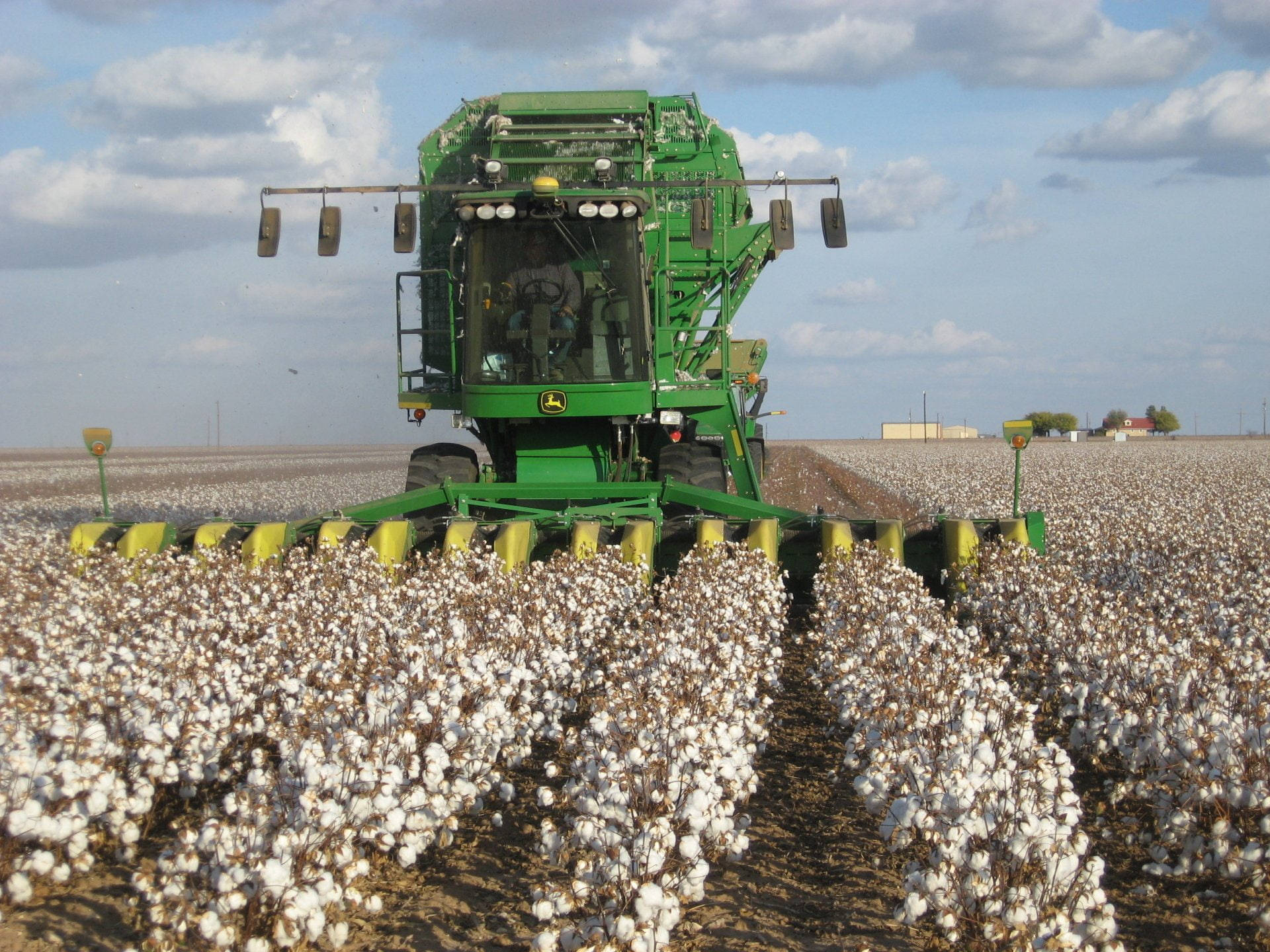 John Deere Machine Harvesting Cotton
