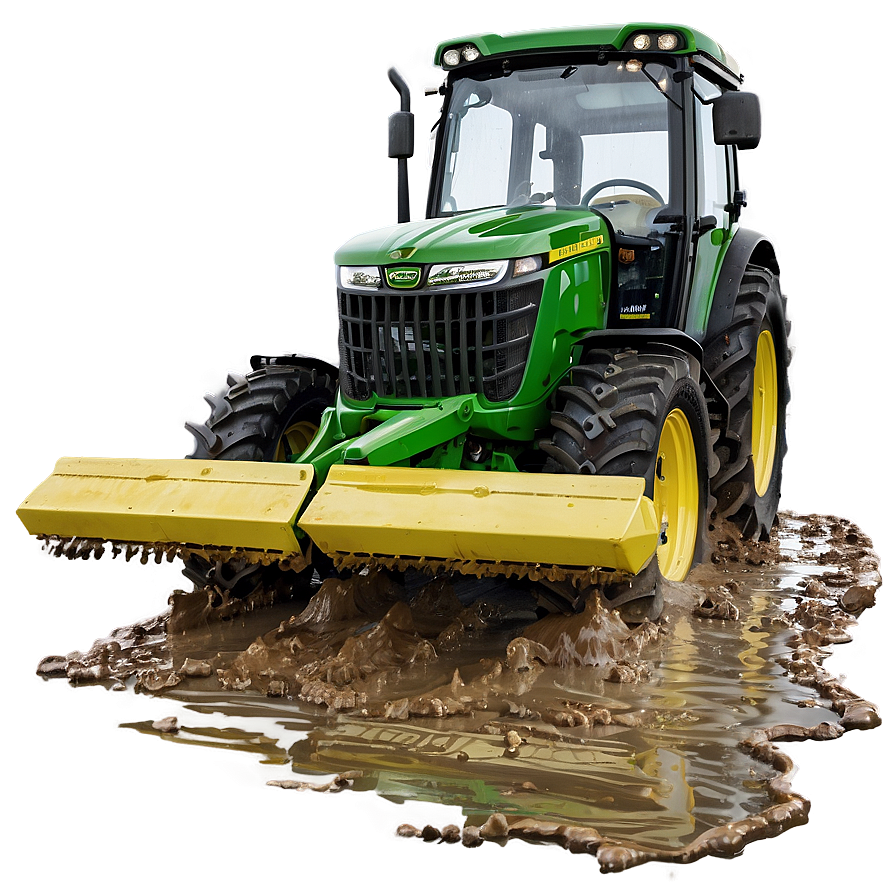 John Deere Tractor In Mud Action Png Dkj95 PNG