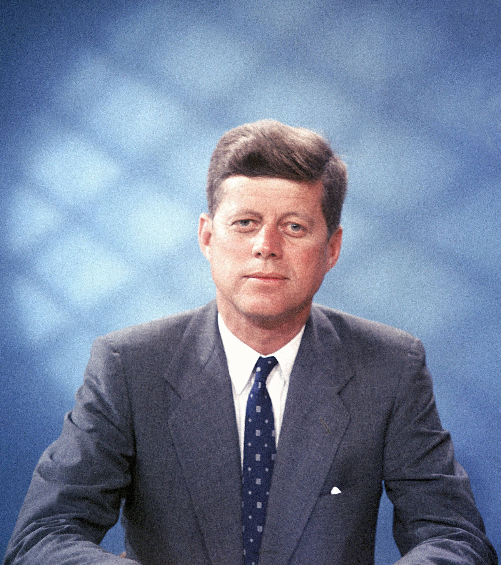 John F. Kennedy Blue Background