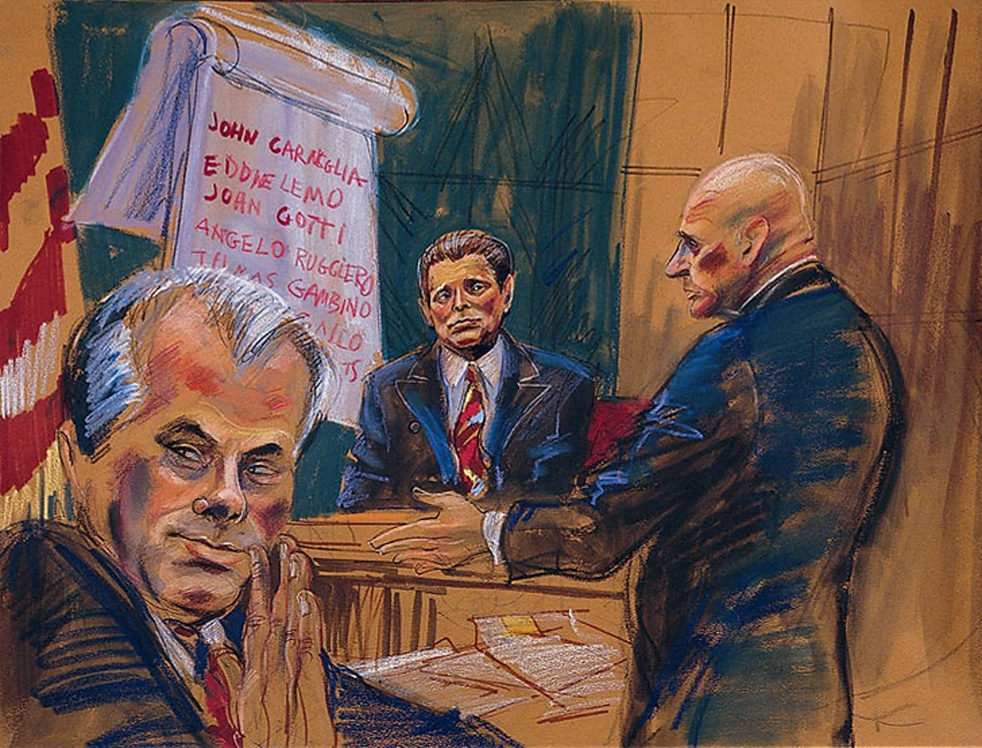 John Gotti Trial Art Wallpaper