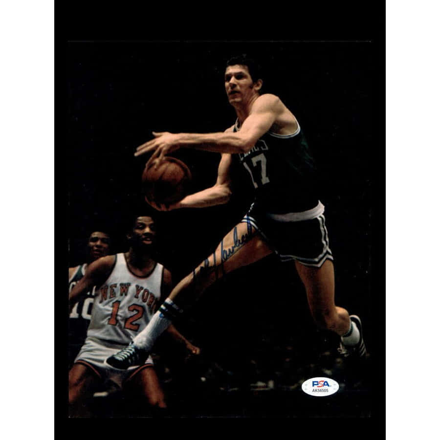 John Havlicek Basketball Action Shot Wallpaper
