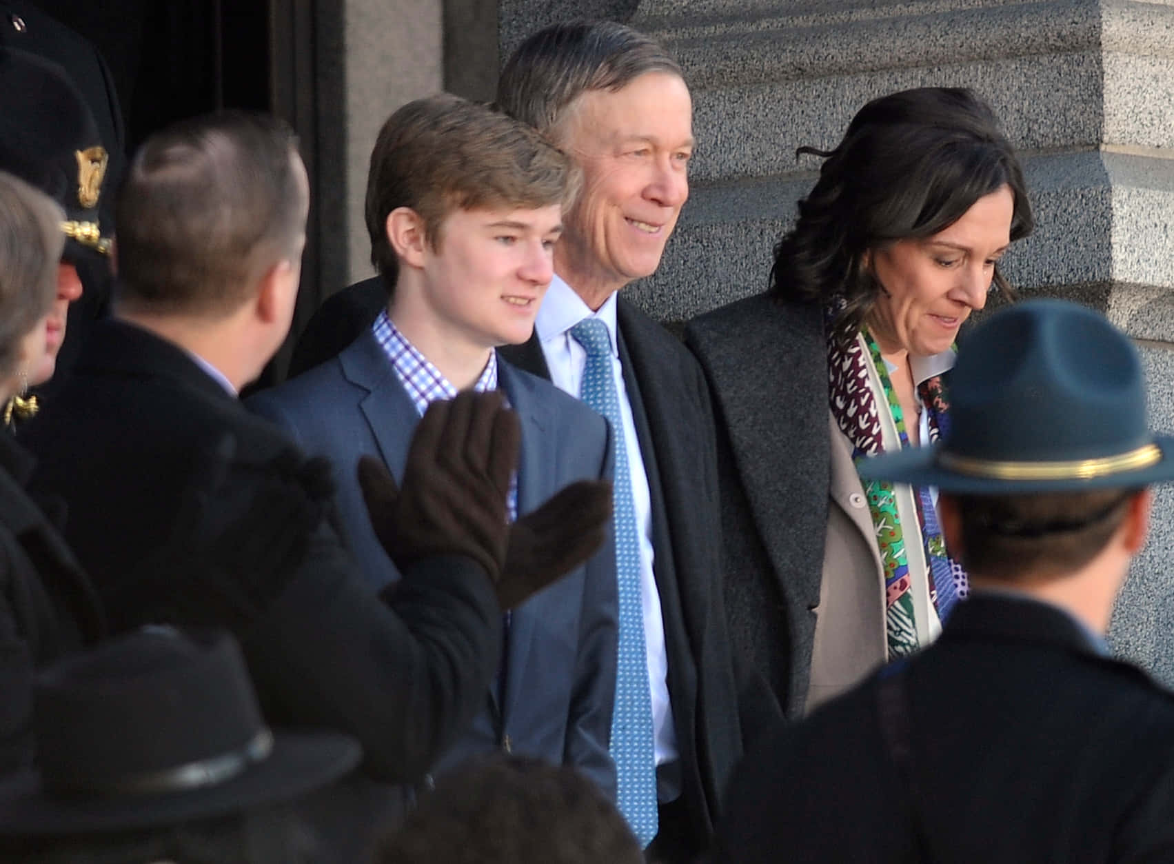 John Hickenlooper With His Wife And Son Wallpaper
