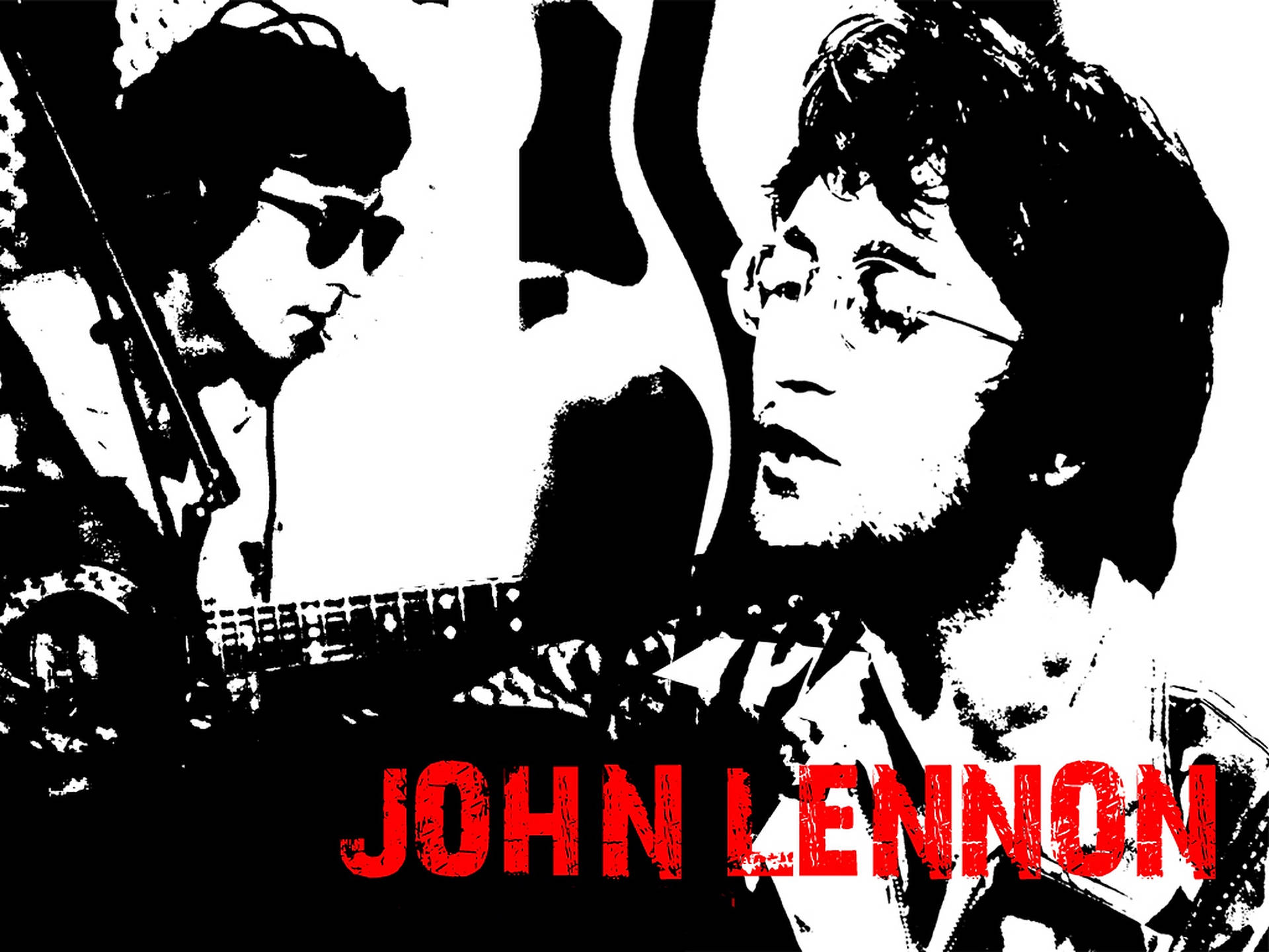 John Lennon Black And White Wallpaper
