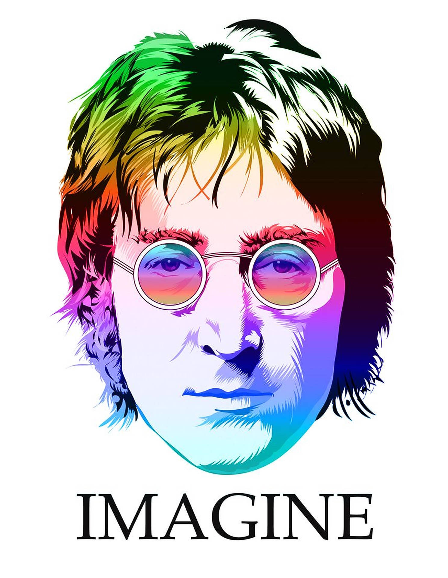John Lennon Forestil Dig tapet med en farverig illustration. Wallpaper