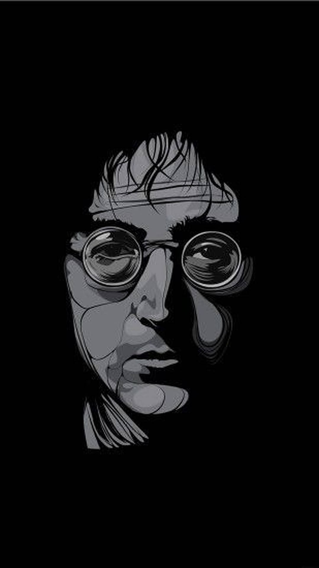 John Lennon Monochrome Art Wallpaper