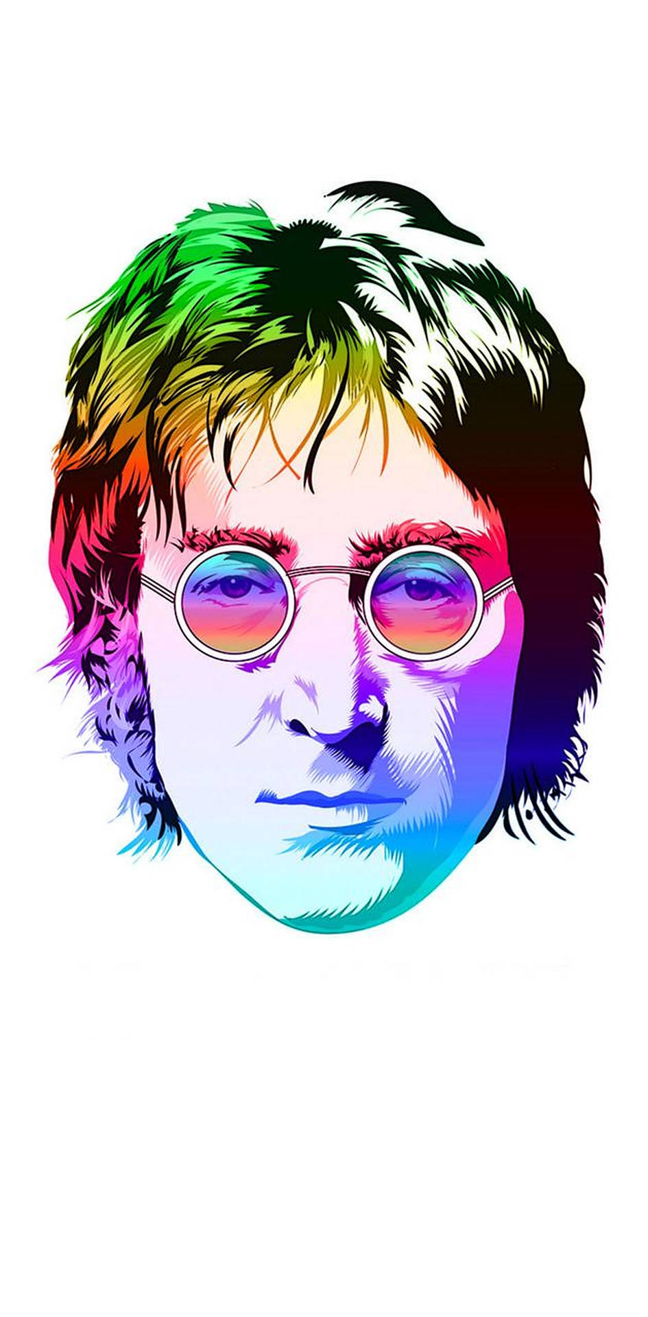 John Lennon Rainbow Art Wallpaper