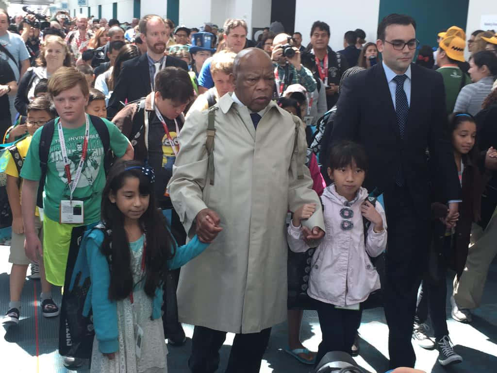 John Lewis Leads Silent March With Kids Wallpaper