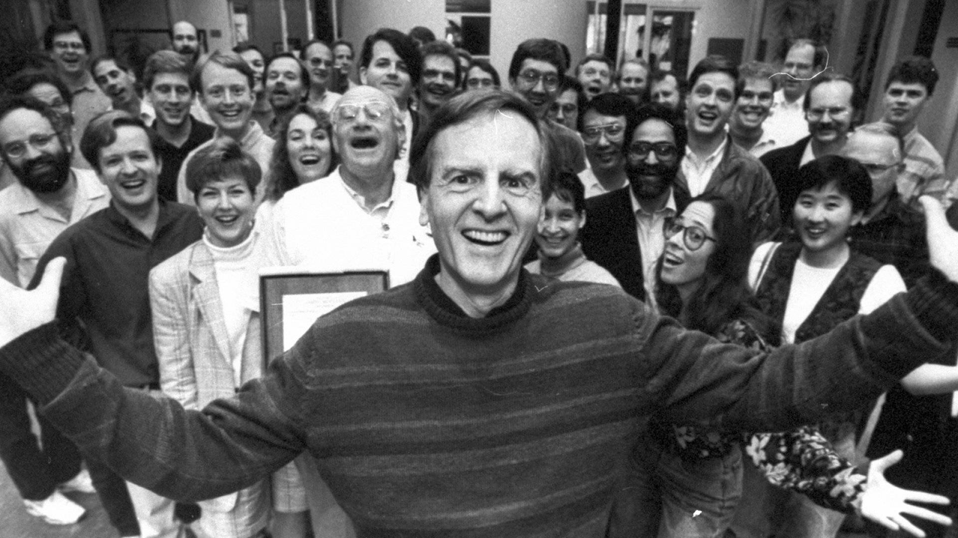 John Sculley At Apple Headquarters Wallpaper