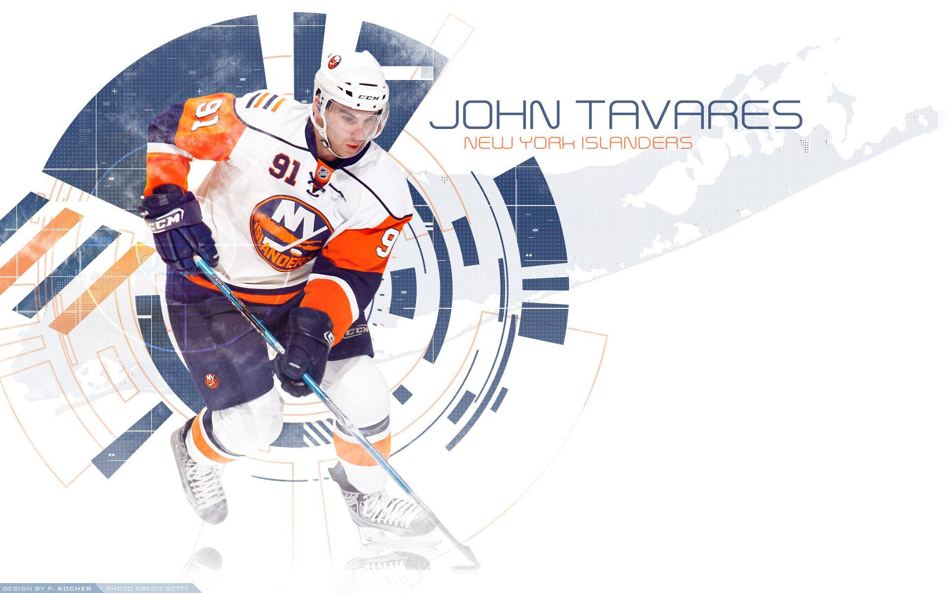 Islandersjohn Tavares Fanart-plansch För New York Islanders Wallpaper