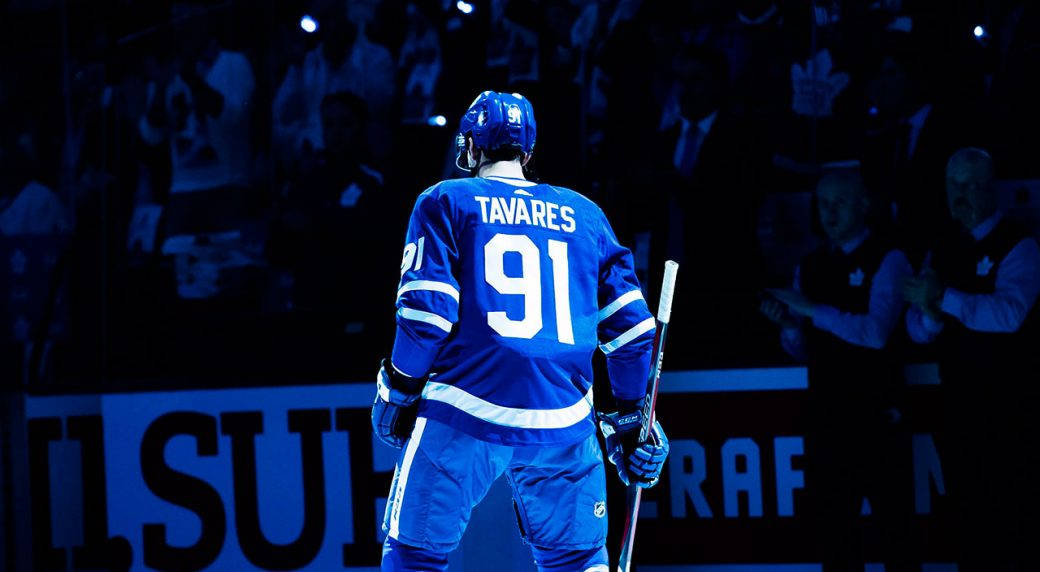 John Tavares Nummer 91 Toronto Maple Leafs Hockey NHL Tapet Wallpaper