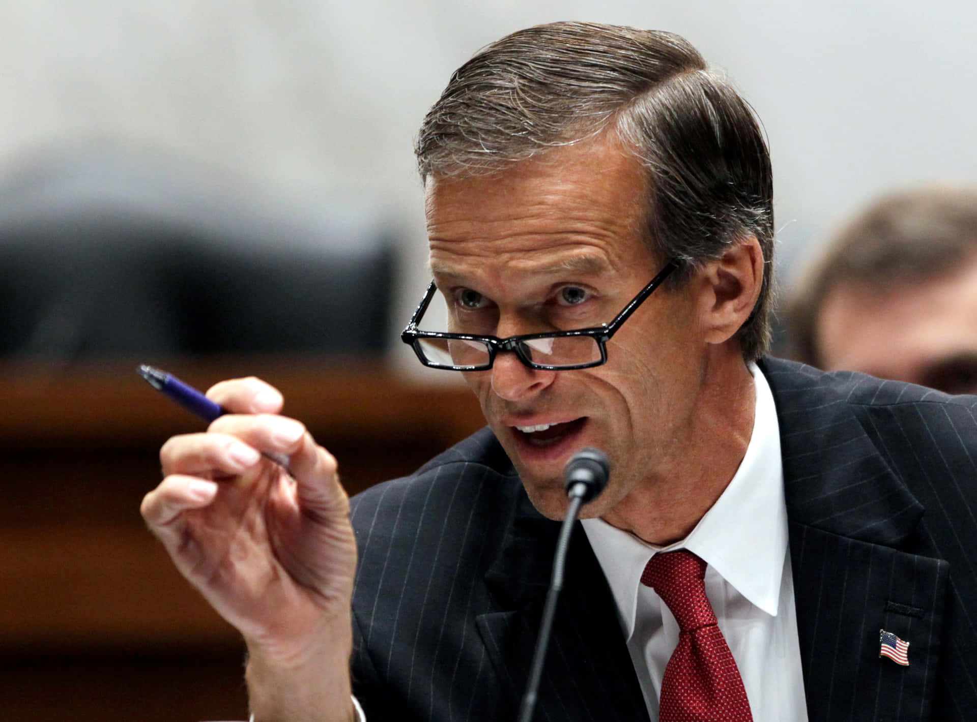 John Thune With Glasses Up Close Wallpaper