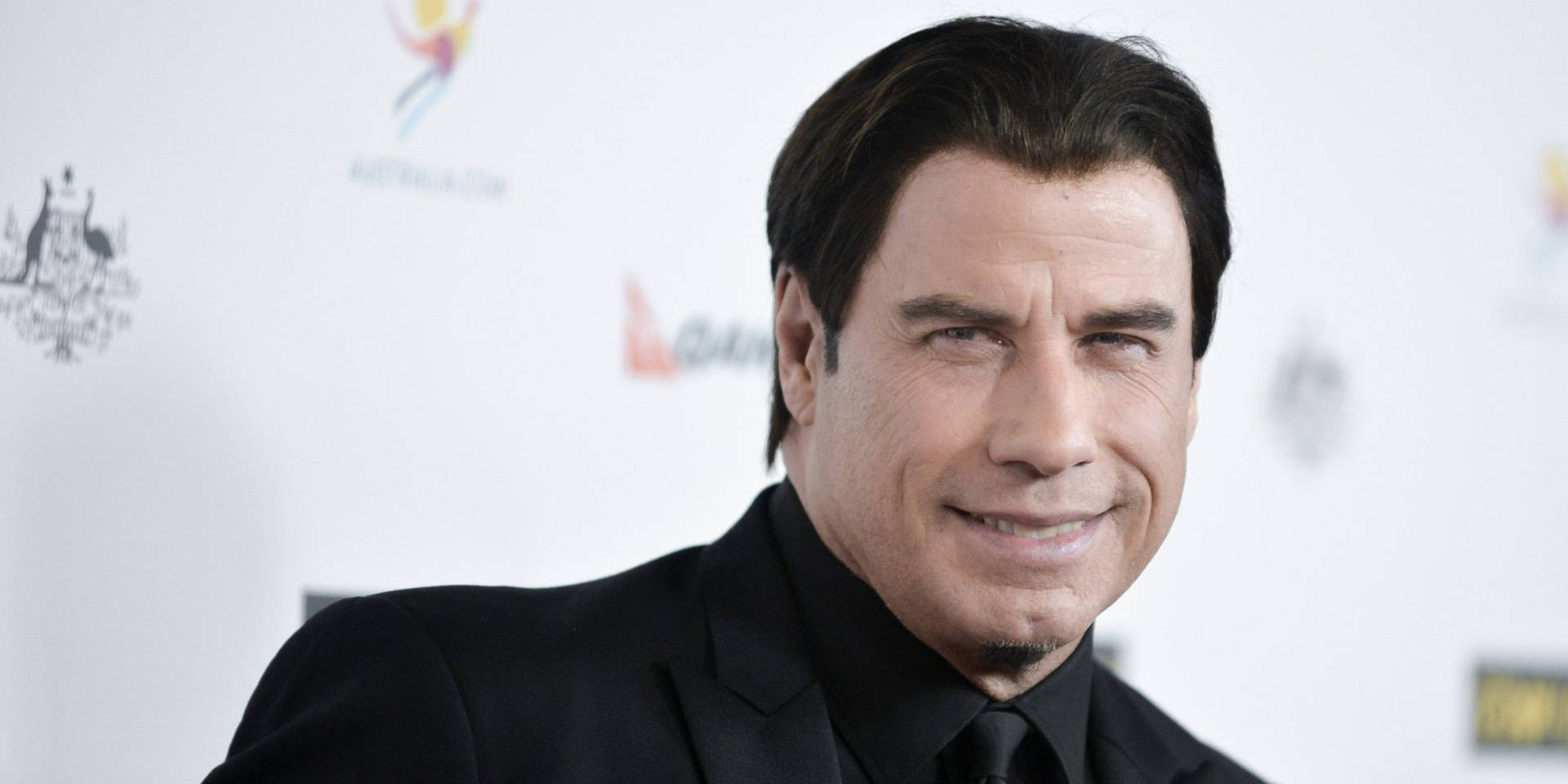 John Travolta Wide Smile Awards Night Wallpaper