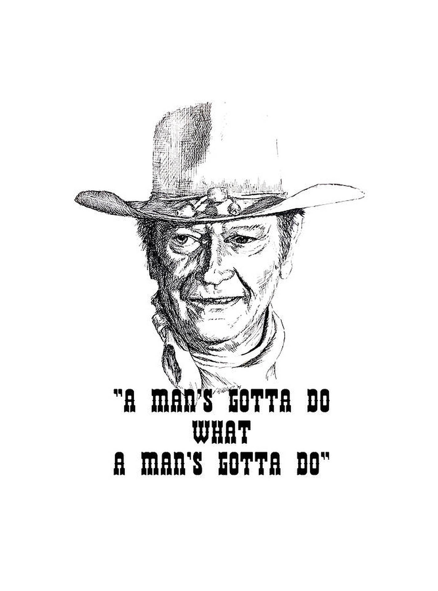 Jagföreslår En John Wayne-illustration Som Bakgrundsbild För Din Dator Eller Mobiltelefon. Det Skulle Vara En Fantastisk Tillägg Till Din Skärm. Wallpaper