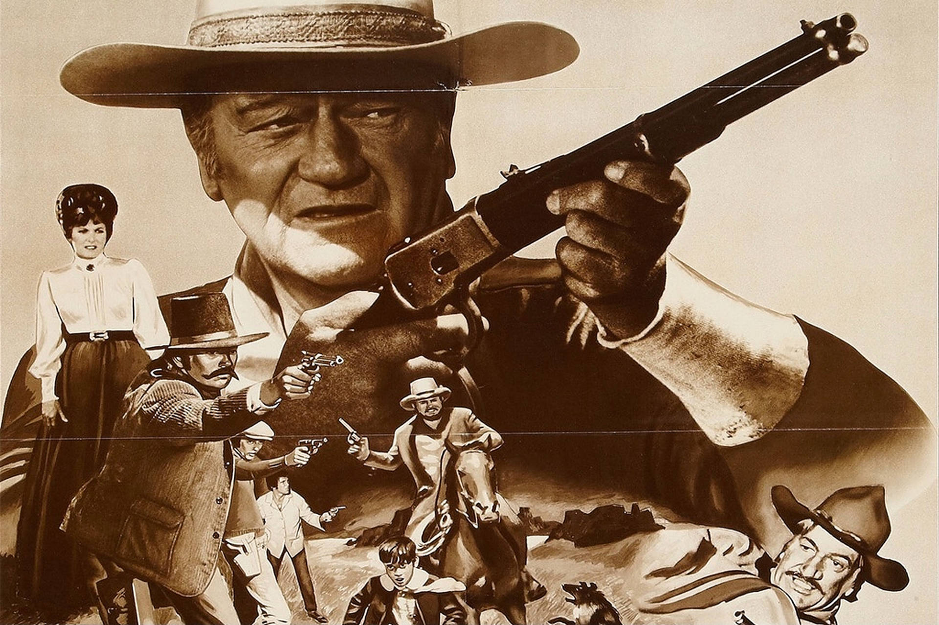 John Wayne Con La Pistola Sfondo