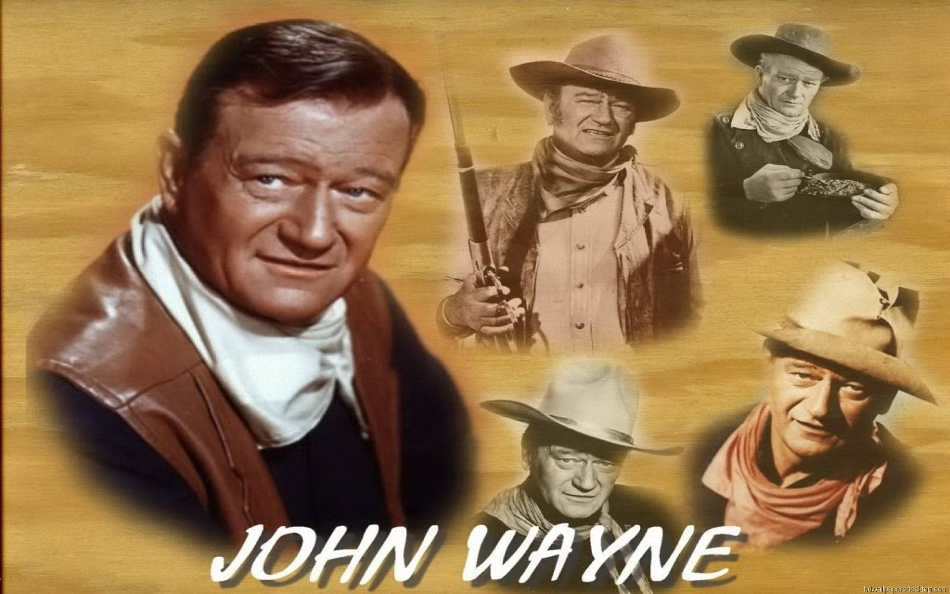 John Wayne Yellow Poster Wallpaper