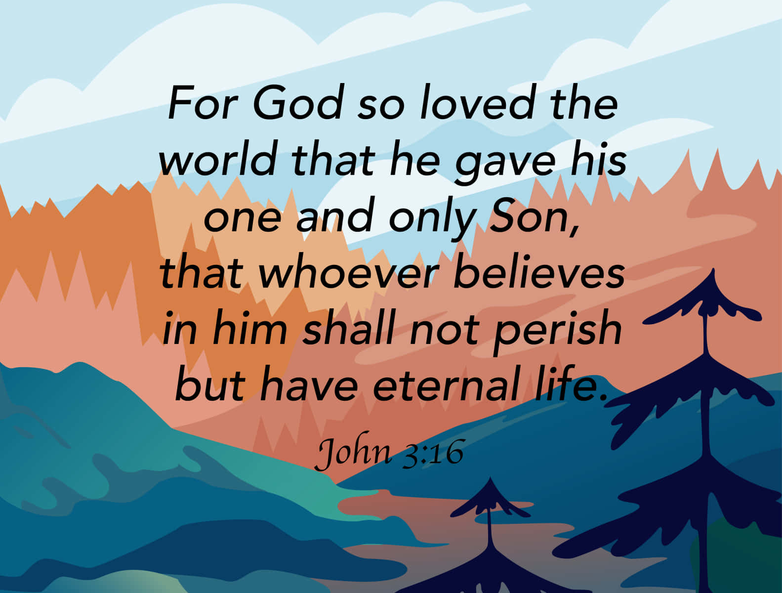 John316 Biblical Verse Illustration Wallpaper
