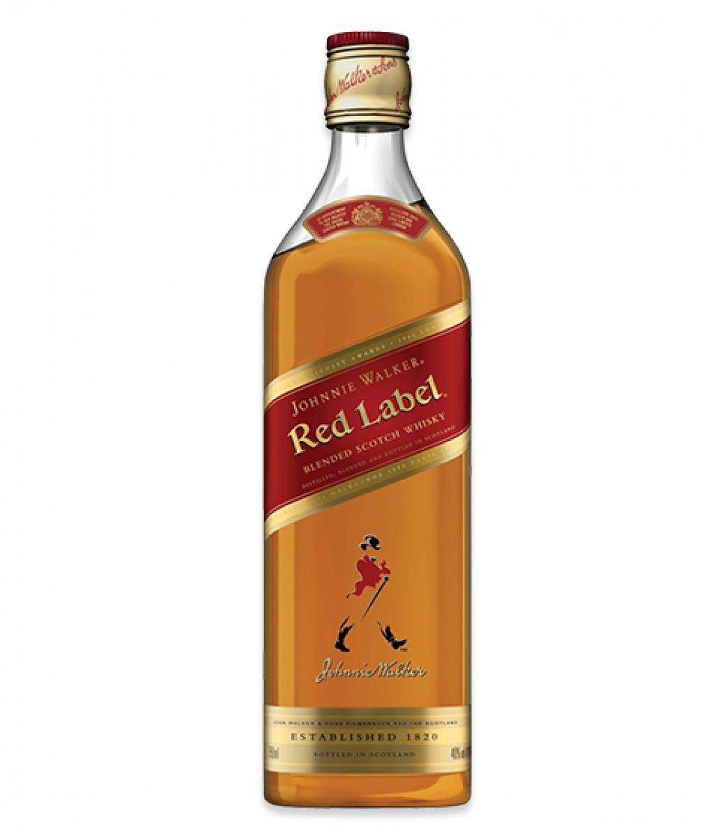Johnnie Walker Red Label Whiskey Bottle PNG